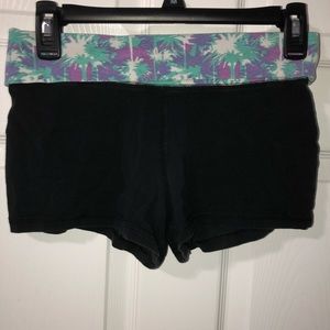 Tight Fitted Tropical and Black Shorts
